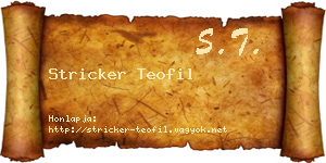 Stricker Teofil névjegykártya